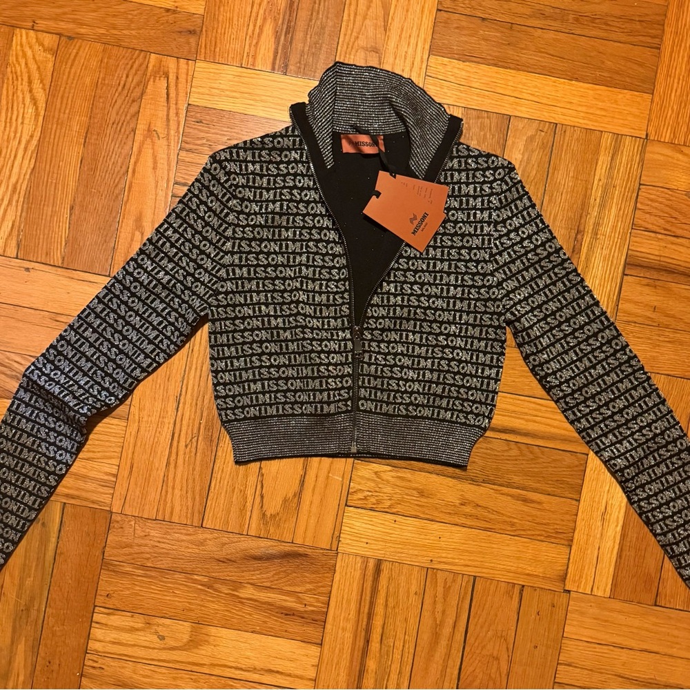 Missoni Black and Gray Logo Jacket
